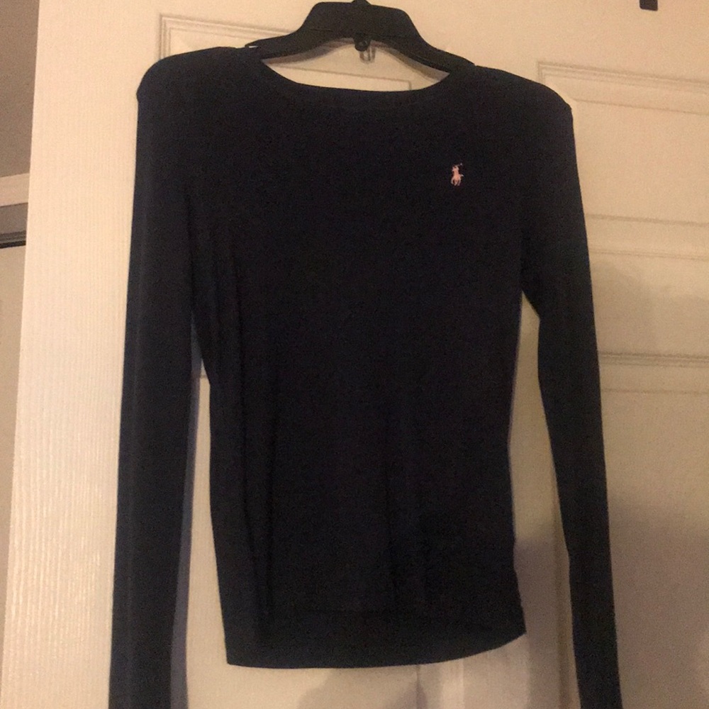 Navy long sleeve polo shirt